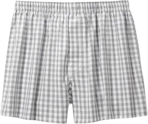 Men's Casual Plaid Underwear Comfort Breathable Short Leg Boxer Briefs Cotton Soft Cooling Loose Fit Home Sleepwear