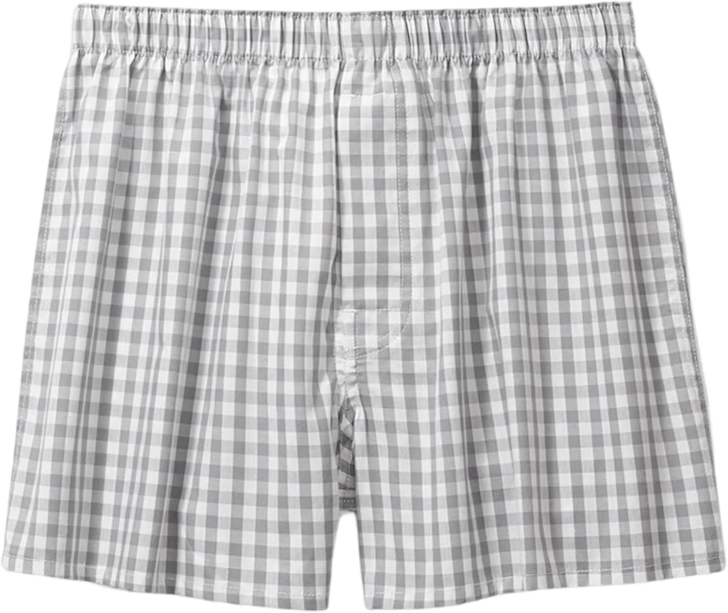 Men's Casual Plaid Underwear Comfort Breathable Short Leg Boxer Briefs Cotton Soft Cooling Loose Fit Home Sleepwear