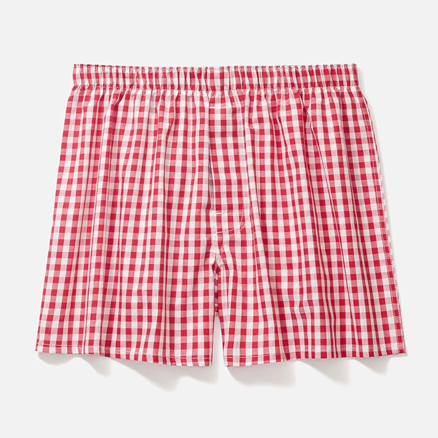 Men's Casual Plaid Underwear Comfort Breathable Short Leg Boxer Briefs Cotton Soft Cooling Loose Fit Home Sleepwear