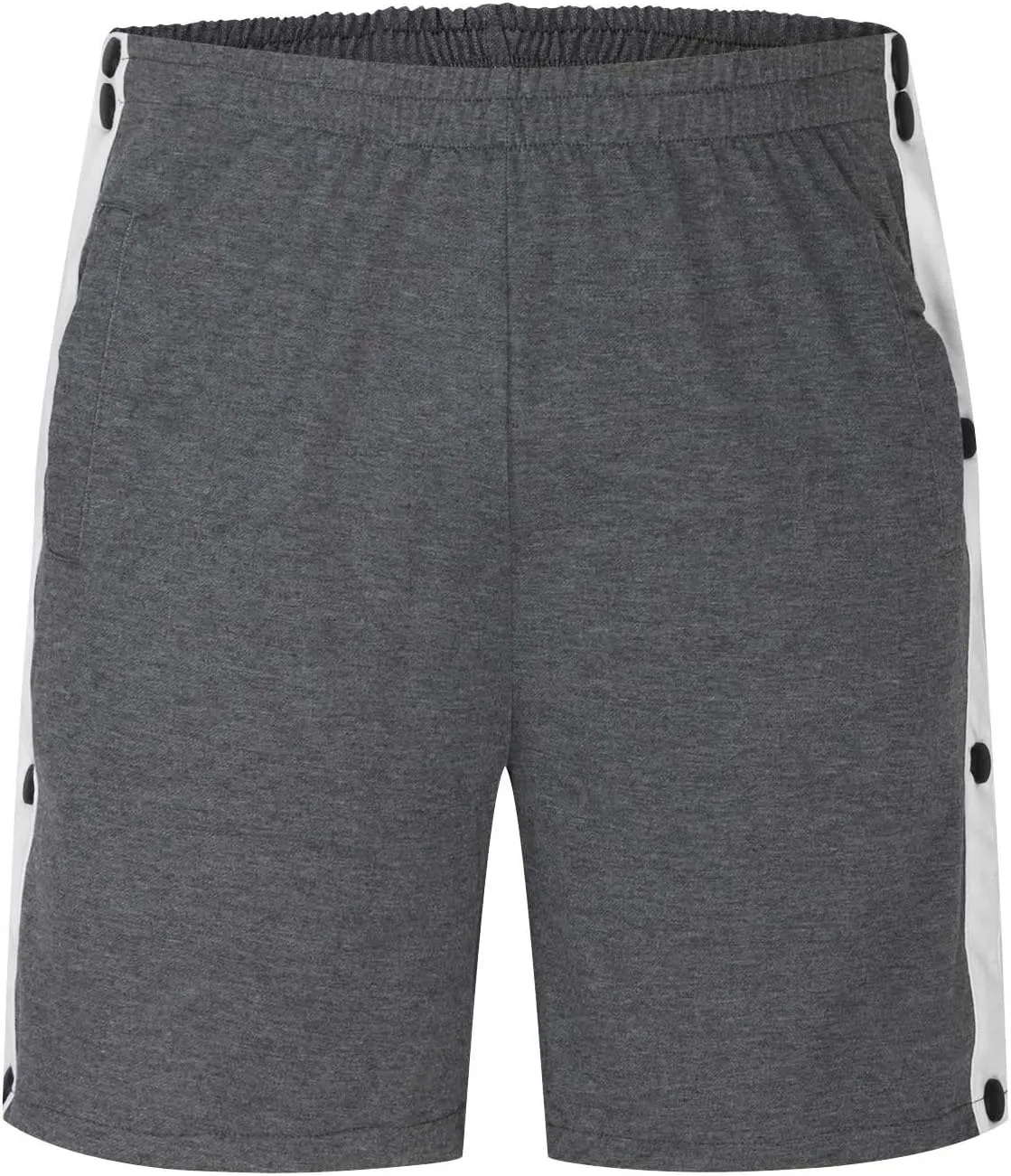 Men's Cotton Blend Shorts 2025 Side Snap Tear Away Shorts for Men Gym Trunks Post Surgery Recovery Pants with Pocket