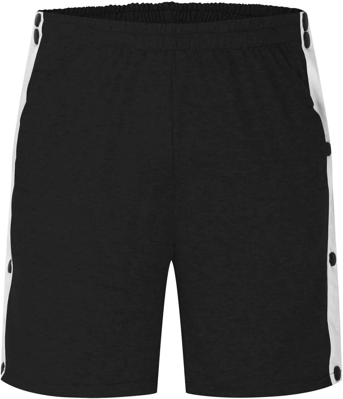 Men's Cotton Blend Shorts 2025 Side Snap Tear Away Shorts for Men Gym Trunks Post Surgery Recovery Pants with Pocket