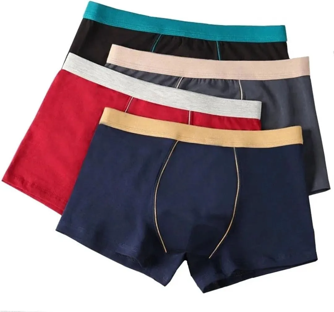 MenS Cotton Boxer Briefs Seamless Breathable Underwear 6-Pack Plus Size For Everyday Wear