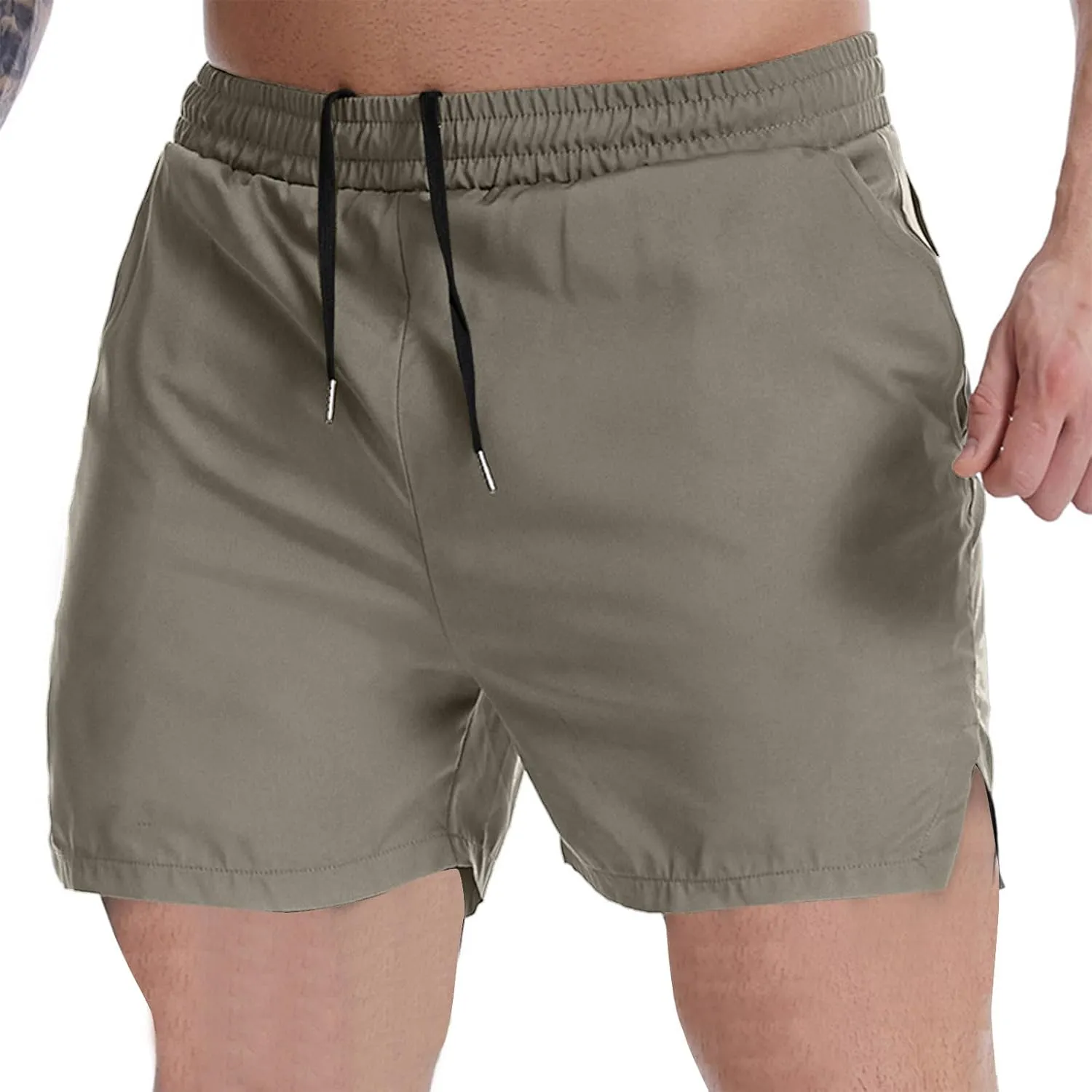 Mens Gym Shorts Lightweight Quick Dry Bodybuilding Athletic Shorts Joggers Elastic Stretch Performance Running Shorts