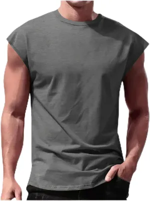 Men's Gym Tank Tops Workout Sleeveless Muscle T-Shirts Athletic Bodybuilding Tank Training Shirts Lightweight Summer Tees