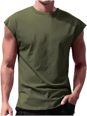Men's Gym Tank Tops Workout Sleeveless Muscle T-Shirts Athletic Bodybuilding Tank Training Shirts Lightweight Summer Tees