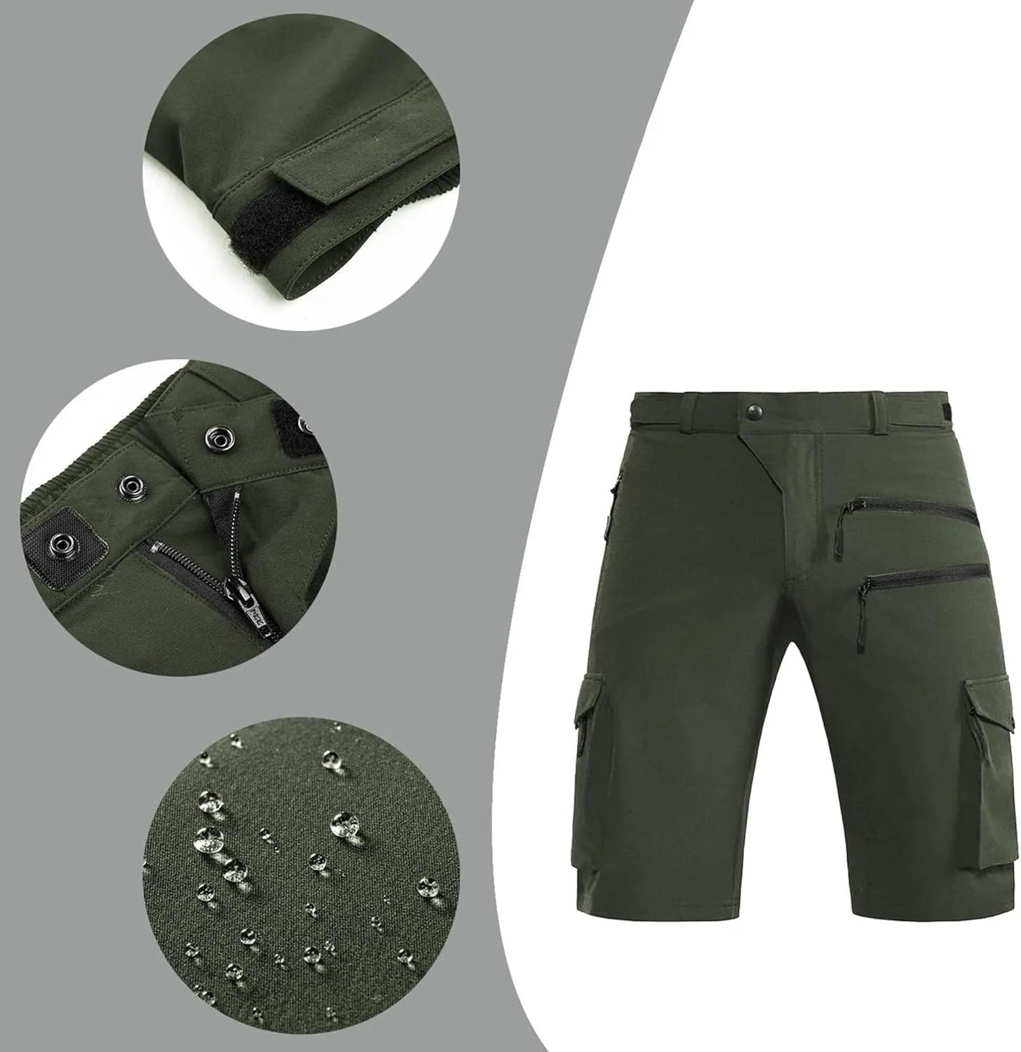 Men's Gym with Pockets Cargo Shorts Loose Straight Leg Short Classic Cotton Work Outdoor Cargo Shorts