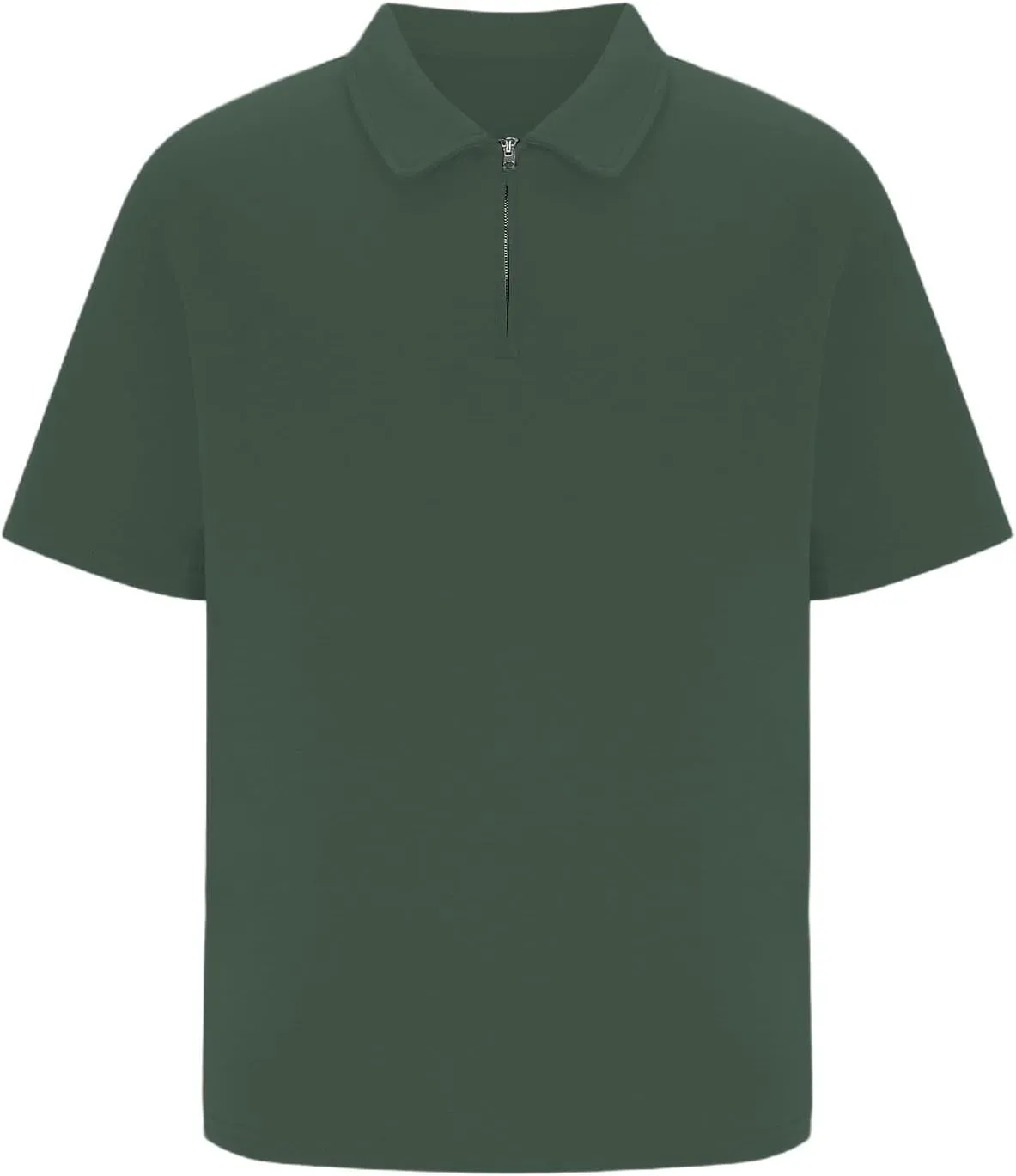 Men's Henley Quarter Zip T Shirt Plus Size Short Sleeve Loose Fit Lapel Breathable Top Quick Dry Gym Travel Work Outfit