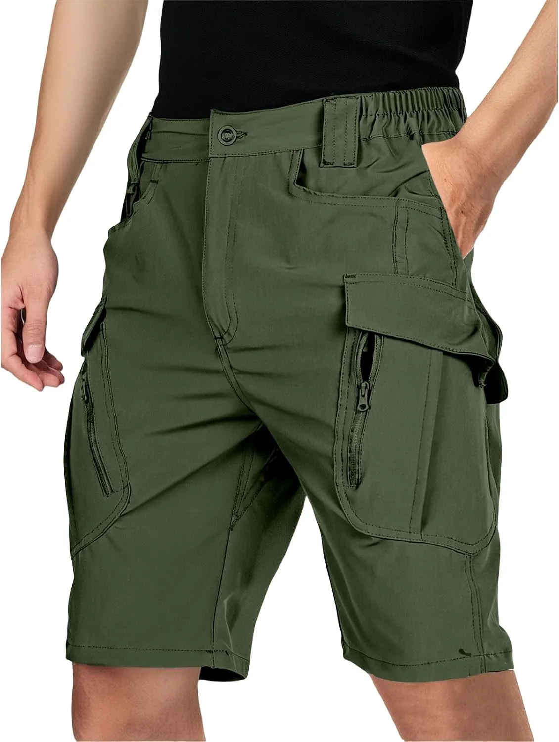 Men's Hiking Cargo Shorts Summer Outdoor Tactical Pants with Multi Pockets Fishing Camping Casual Travel Shorts for Men