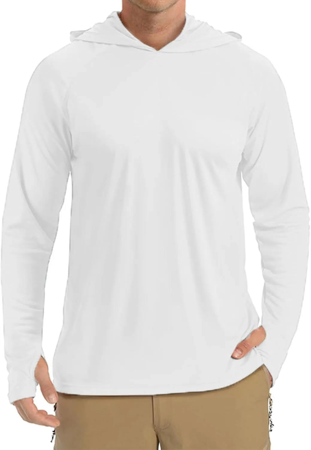 Mens Hooded Outdoor Athletic Tops Sun-Proof Fishing Shirts Dry Fit Gym Running Workout Pullover Casual T-Shirts