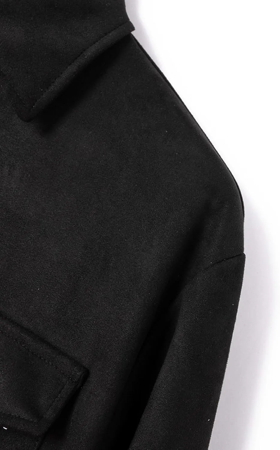 Men's Long Sleeve Button Down Shirts Casual Loose Fit Solid Color Lightweight Shirts Lapel Shacket Jacket with Pockets
