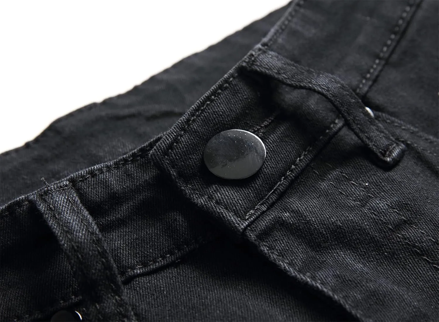 Men's Ripped Skinny Stretch Jeans Vintage Distressed Straight Leg Denim Pants Regular Fit Destroyed Jean Trousers