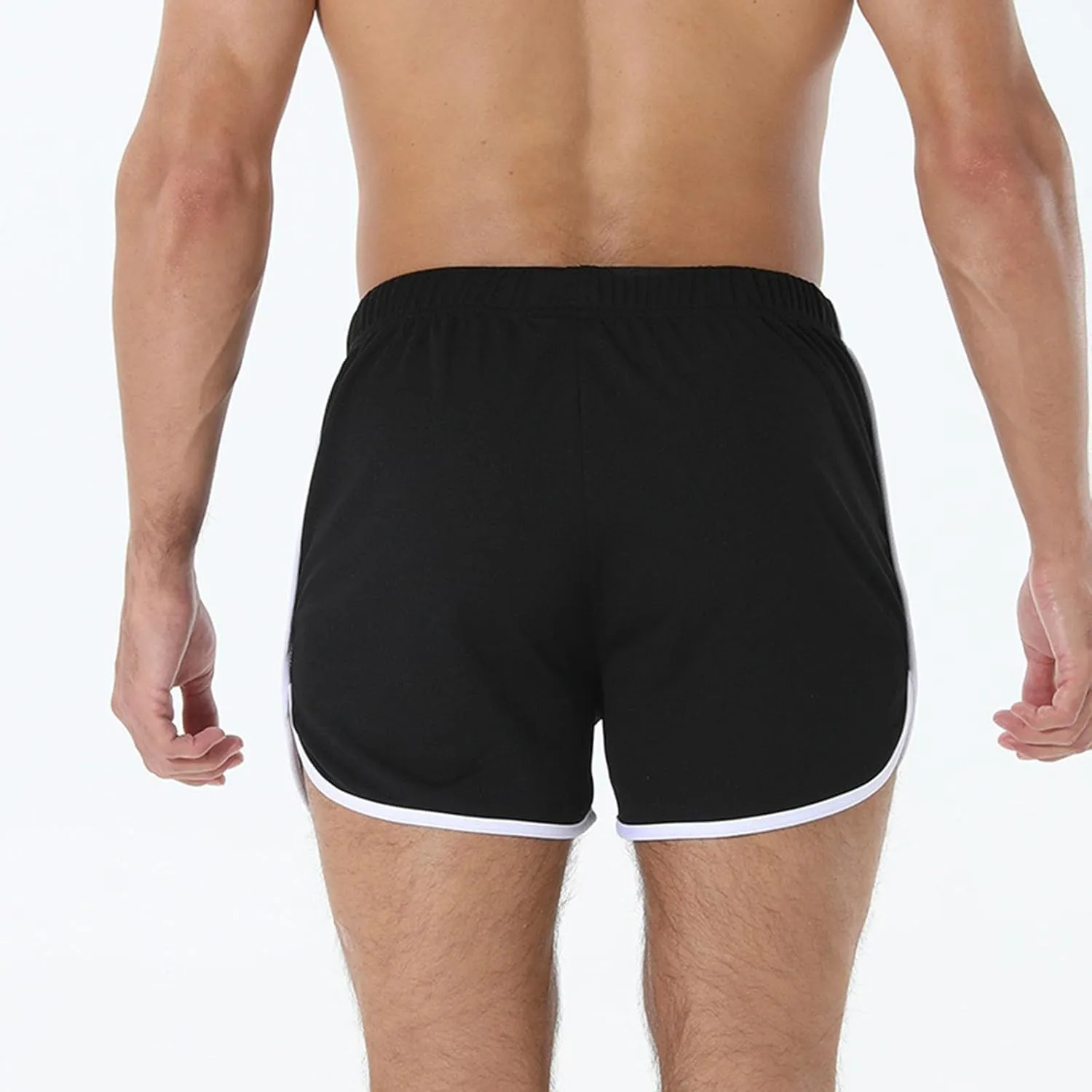 Men's Running Shorts Drawstring Bodybuilding Short Breathing Quick Dry Workout Training Pants with Zipper Pockets