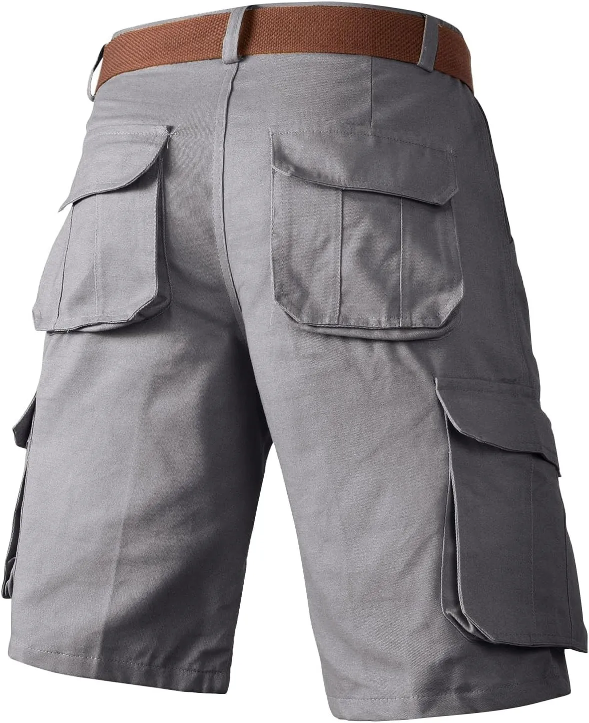Mens Shorts Cargo with Multi Pockets Zipper Button Outdoor Summer Big and Tall Lightweight Wide Leg Gym Pant for Men