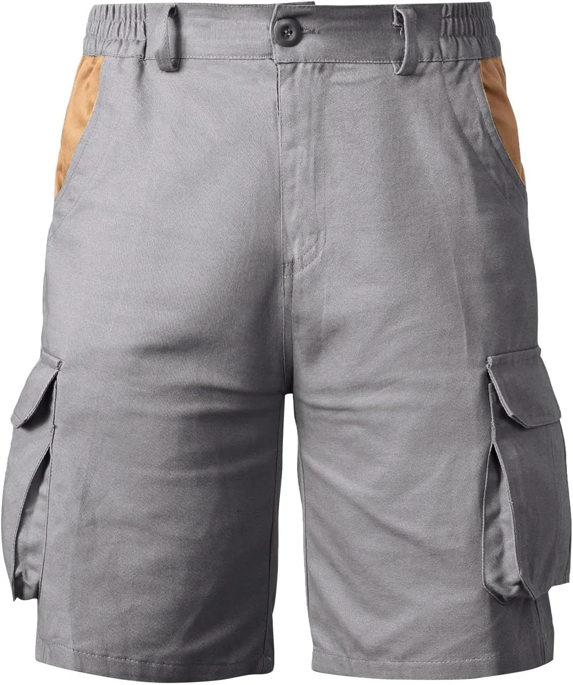 Mens Shorts Cargo with Multi Pockets Zipper Button Outdoor Summer Big and Tall Lightweight Wide Leg Gym Pant for Men