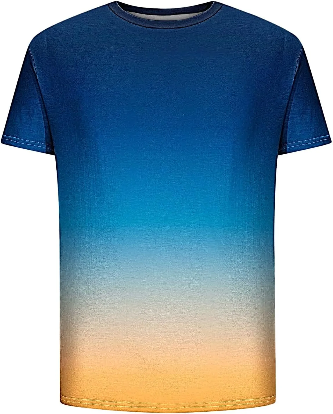 Men's Summer T-Shirts 2024 Casual Crew Neck Short Sleeve Gradient Color Tops Fashion Loose Workout Tee Clothing