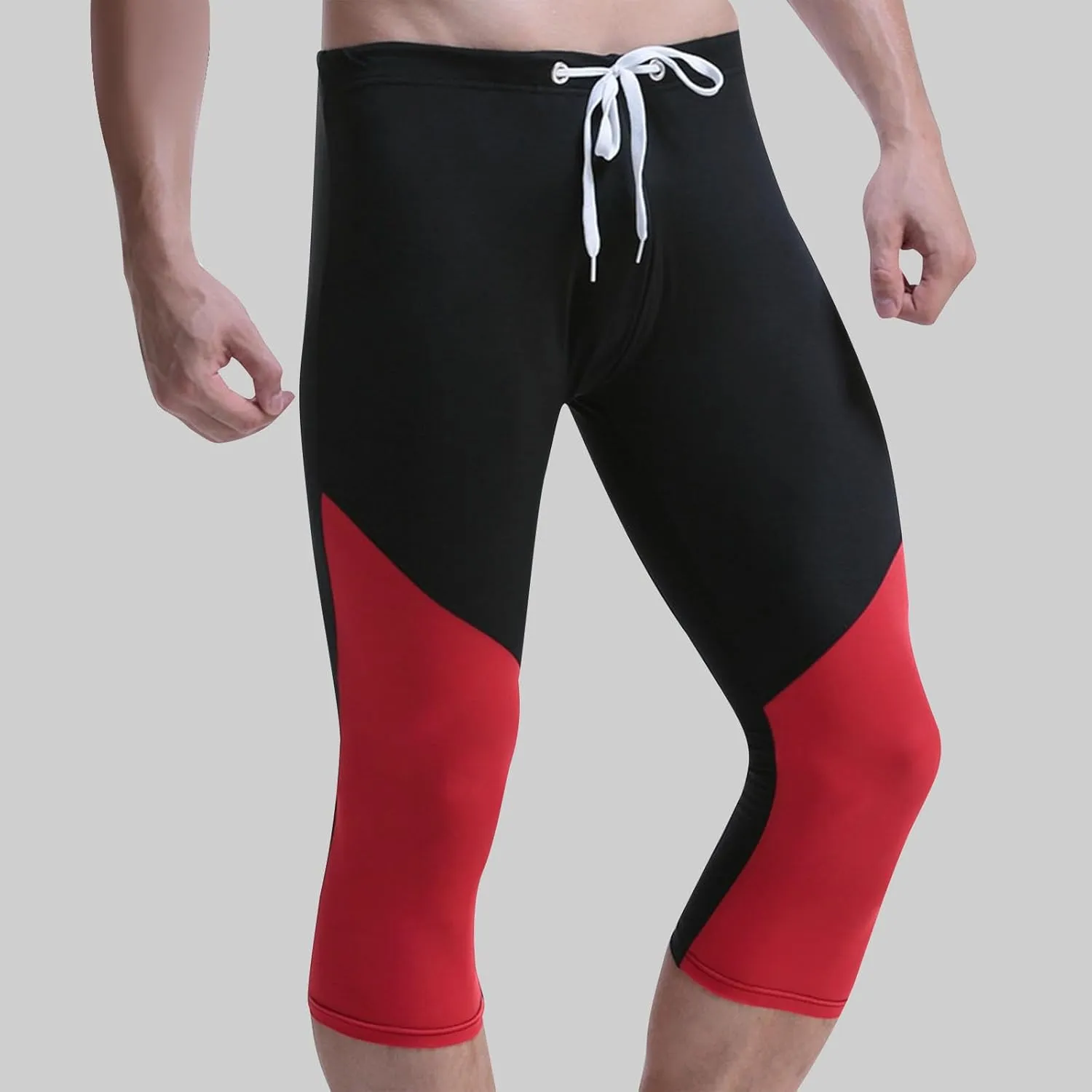 Men's Swim Pants Color Block Quick Dry Pants Fashion 2025 Capri Pants Cycling Running Fitness Pants Leggings Swimwear