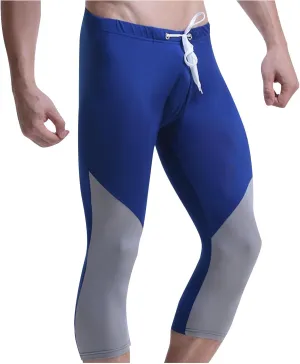 Men's Swim Pants Color Block Quick Dry Pants Fashion 2025 Capri Pants Cycling Running Fitness Pants Leggings Swimwear