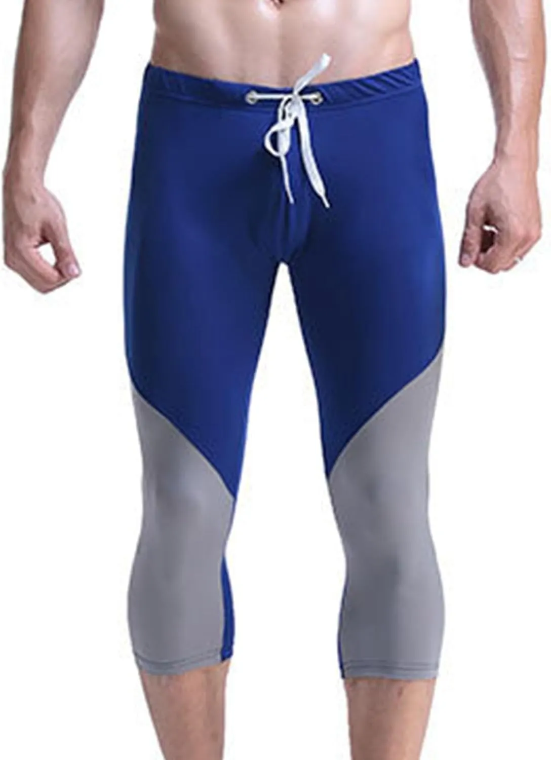 Men's Swim Pants Color Block Quick Dry Pants Fashion 2025 Capri Pants Cycling Running Fitness Pants Leggings Swimwear