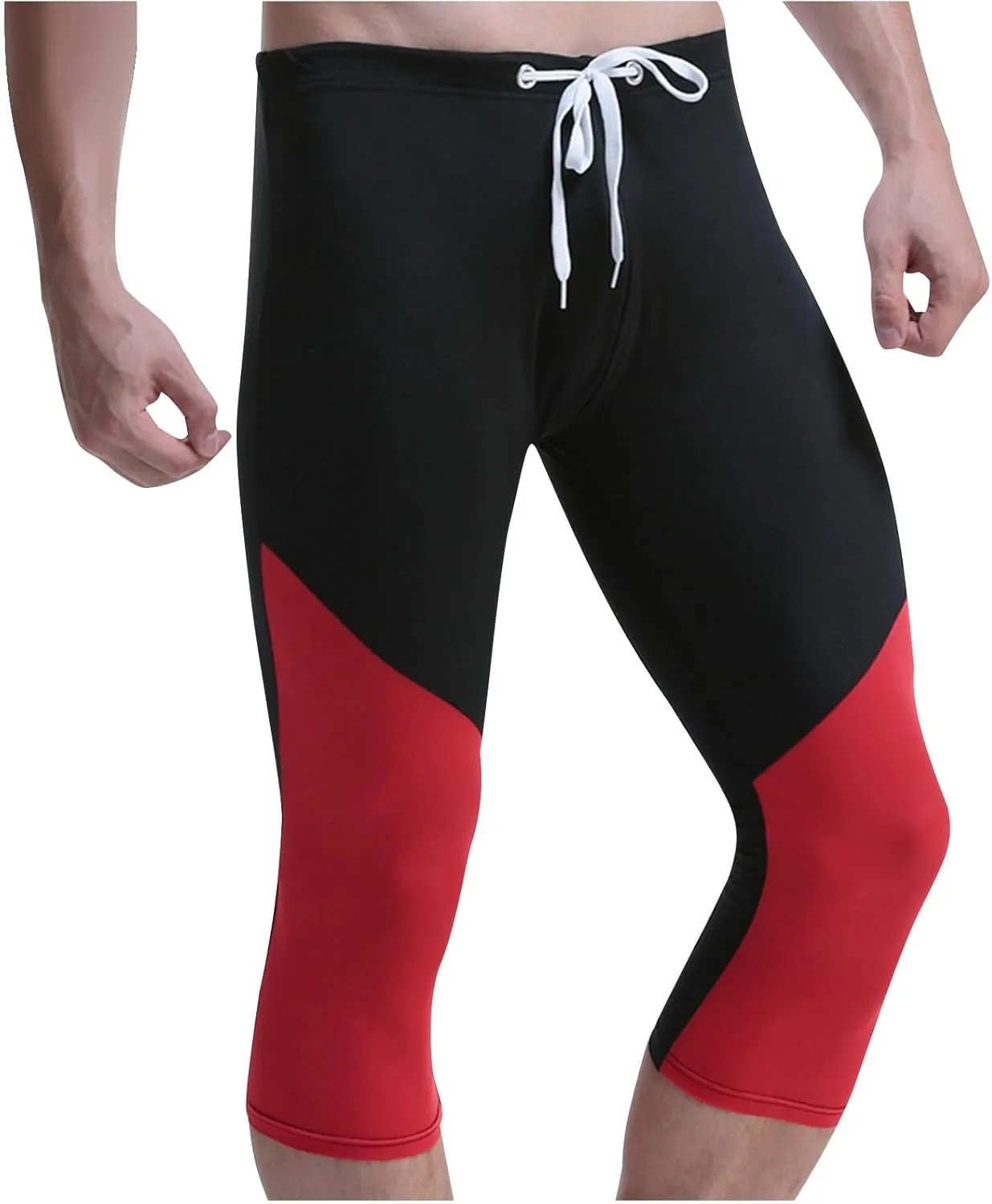 Men's Swim Pants Color Block Quick Dry Pants Fashion 2025 Capri Pants Cycling Running Fitness Pants Leggings Swimwear