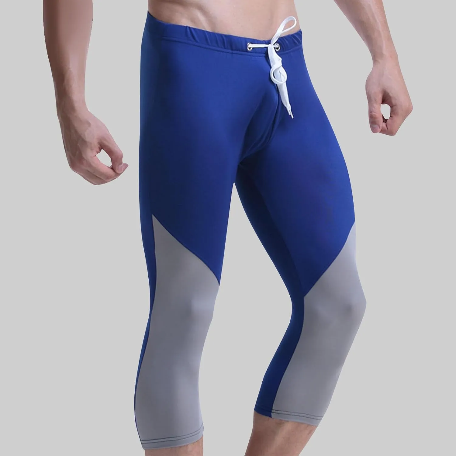 Men's Swim Pants Color Block Quick Dry Pants Fashion 2025 Capri Pants Cycling Running Fitness Pants Leggings Swimwear