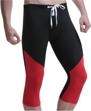 Men's Swim Pants Color Block Quick Dry Pants Fashion 2025 Capri Pants Cycling Running Fitness Pants Leggings Swimwear