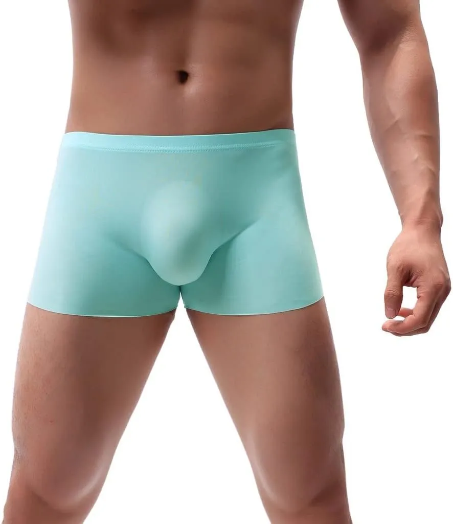 Men's Underpants Ice-silk Breathable Mid Waist Active Boxer Briefs Thin Comfort Soft Everyday Boxers