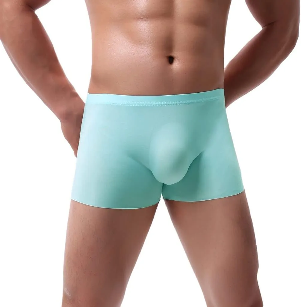 Men's Underpants Ice-silk Breathable Mid Waist Active Boxer Briefs Thin Comfort Soft Everyday Boxers
