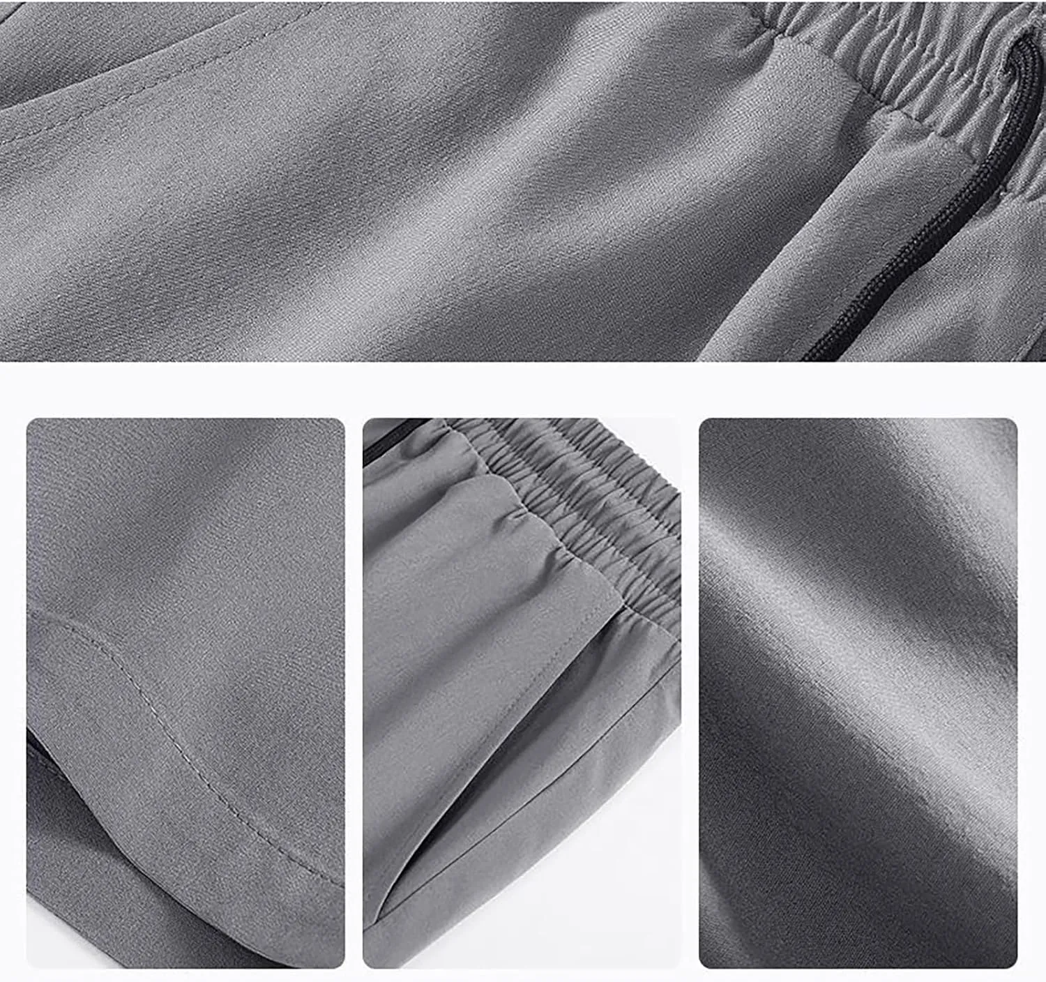 Men's Wide Leg Sport Shorts Elastic Waist Athletic Quick Dry Ice Silk Shorts Breathable Running Loose Workout Short