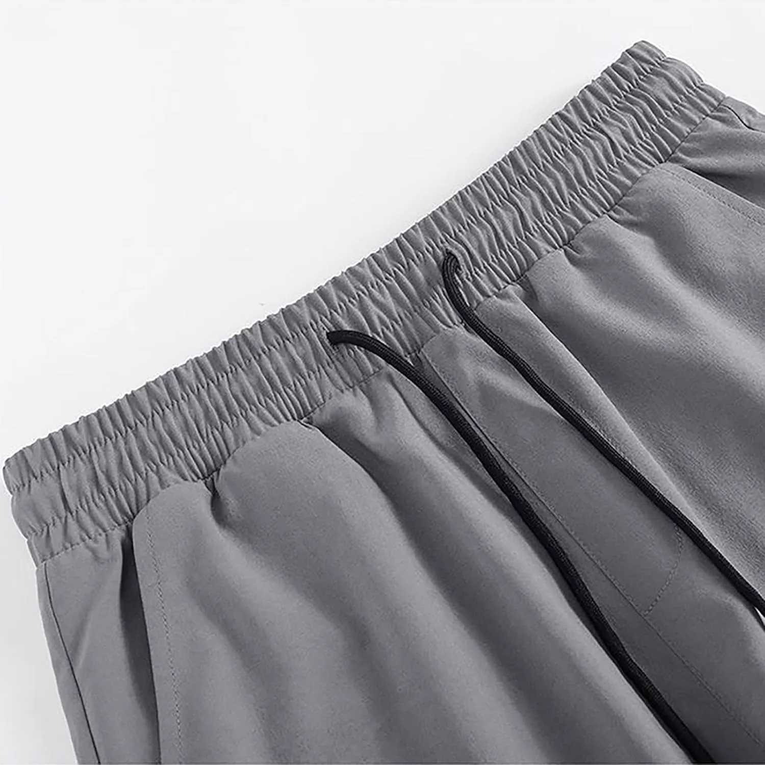 Men's Wide Leg Sport Shorts Elastic Waist Athletic Quick Dry Ice Silk Shorts Breathable Running Loose Workout Short