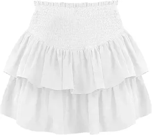 Mini Skirt for Women Fashion Stylish Ruffle Hem High Waist Tummy Control Trendy Y2K Hot Skirts for Summer Clubwear