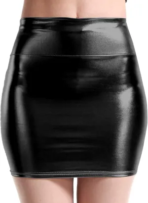 Mini Skirts for Women Sexy High Waist Slim Fit Stretchy Dance PU Leather Hot Mini Skirts Fashion Stylish Streetwear