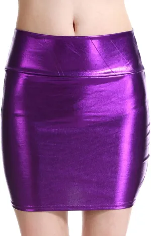 Mini Skirts for Women Sexy High Waist Slim Fit Stretchy Dance PU Leather Hot Mini Skirts Fashion Stylish Streetwear