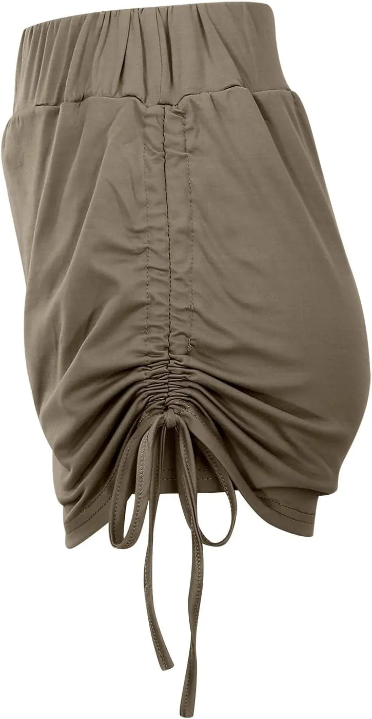 Mini Skirts for Women with Liner High Elastic Waist Side Lace Up Sports Mini Skirt Shorts for Women Trendy Clothes