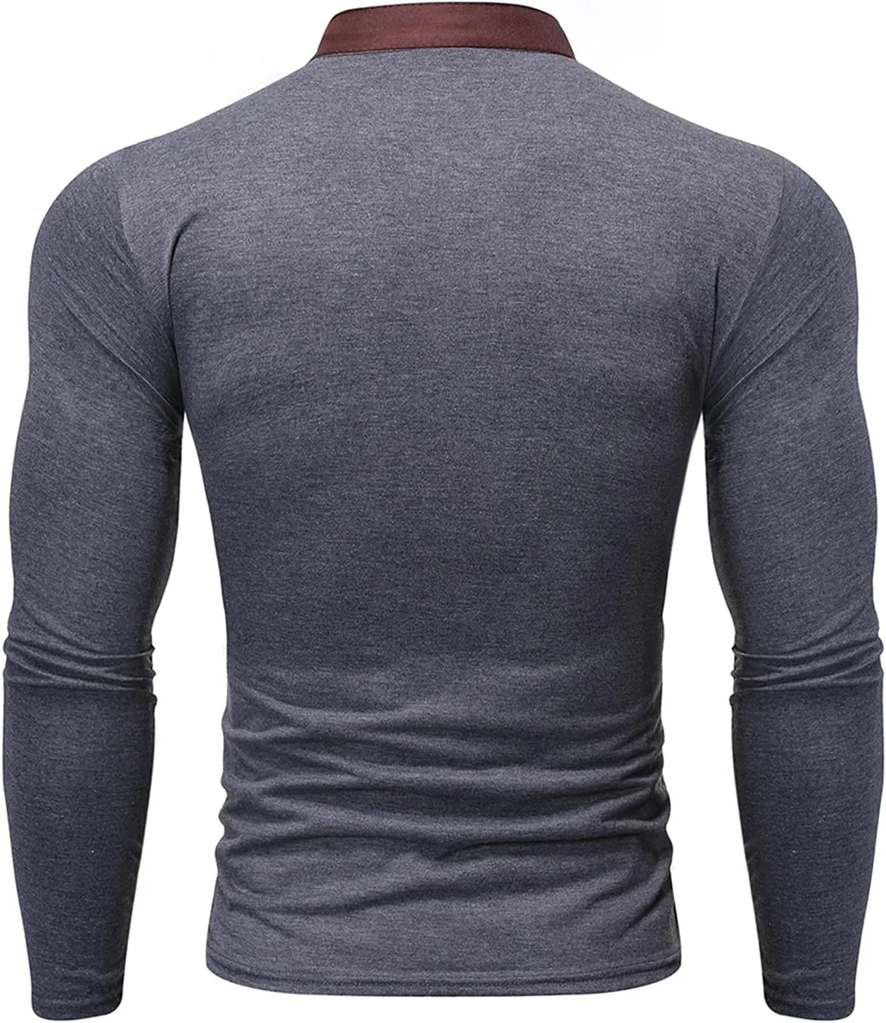 Muscle Slim Fit Henley Shirt for Men Casual Long Sleeve Button Down V Neck Shirts Gym Fitness Athletic Tees Tops
