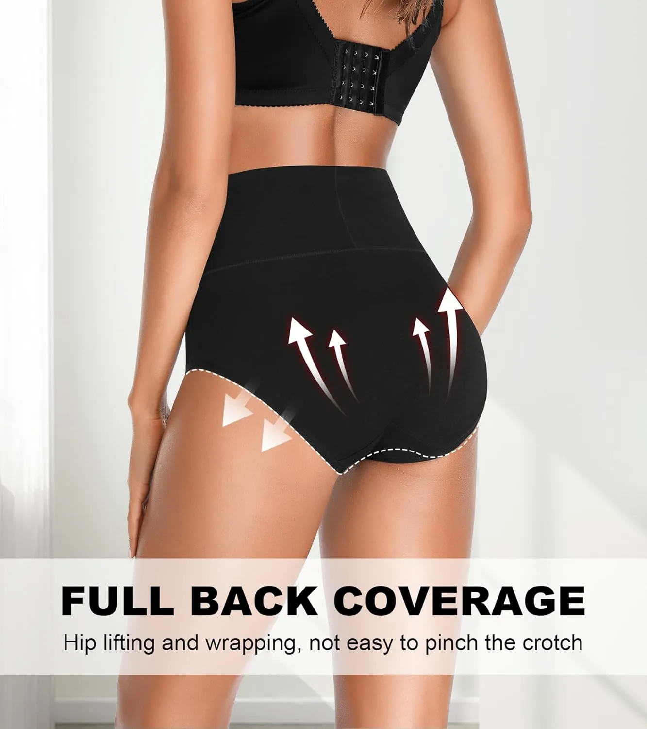 OLIKEME Womens High Waisted Underwear Tummy Control Cotton Full Coverage Ladies Panties Soft Stretch Briefs