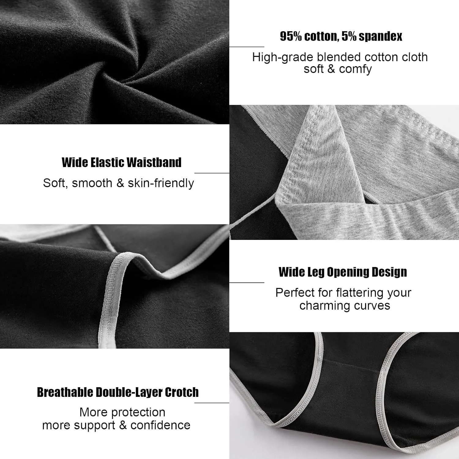 OLIKEME Womens High Waisted Underwear Tummy Control Cotton Full Coverage Ladies Panties Soft Stretch Briefs