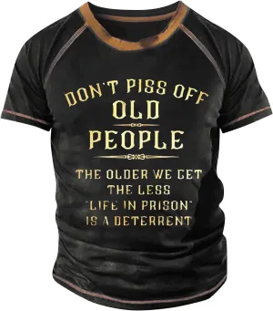 Oversized T Shirts for Men Men's Raglan T-Shirt Retro Short Sleeve Round Neck Letter Printing Tops