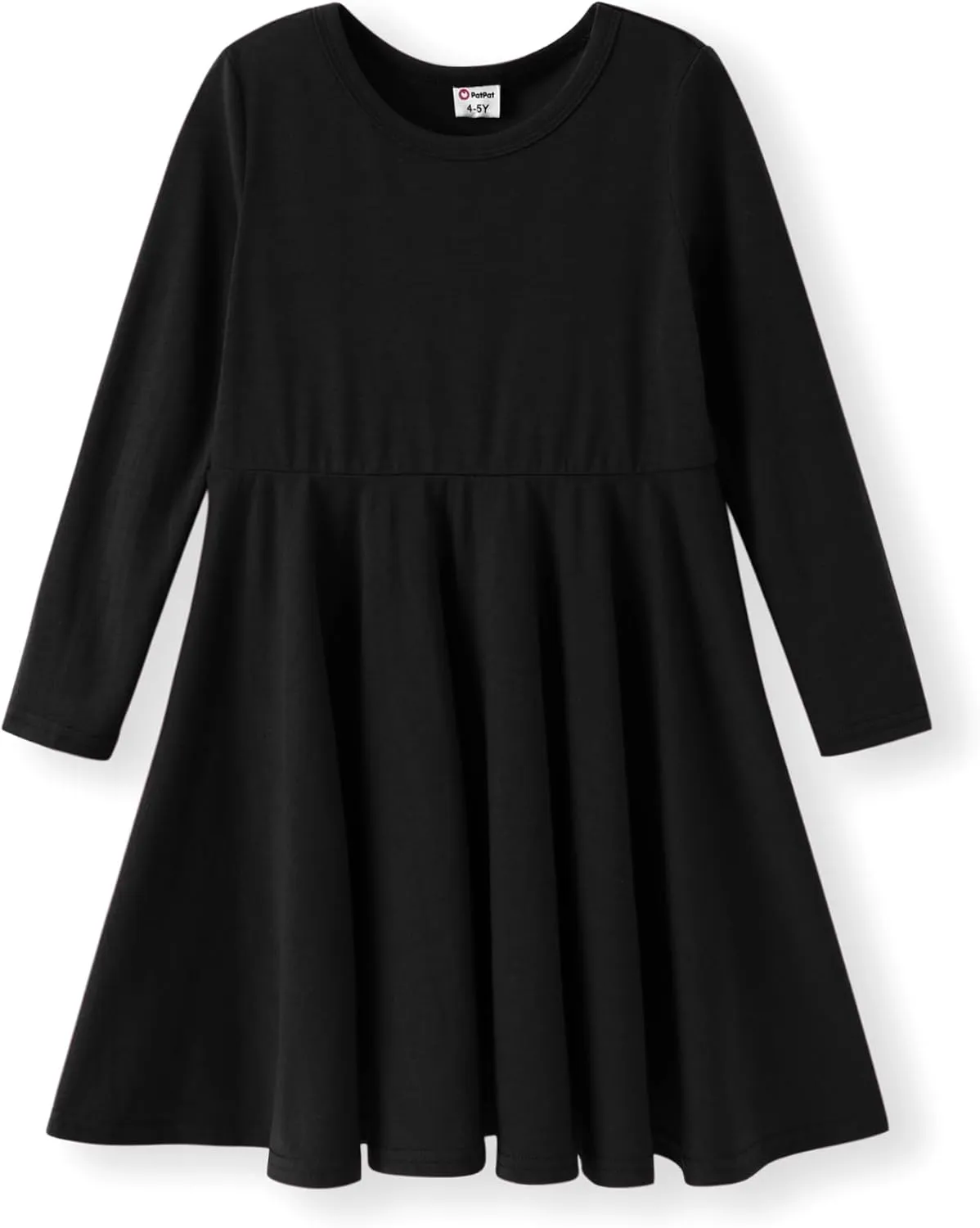 PATPAT Girls Short Sleeve Dresses Skater Twirly Stretch A-line Toddler Casual Swing Dress
