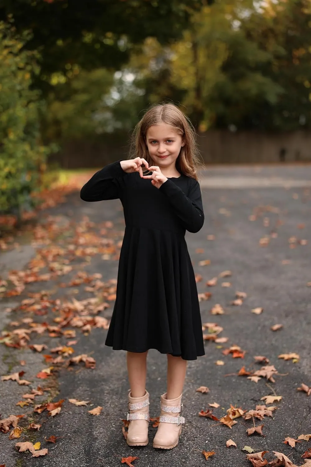 PATPAT Girls Short Sleeve Dresses Skater Twirly Stretch A-line Toddler Casual Swing Dress