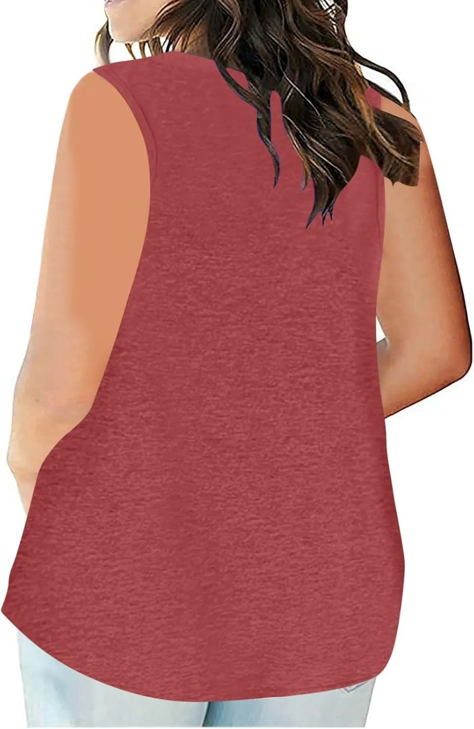 Plus Size Tank Tops for Women Cute V Neck Sleeveless Shirts Trendy Summer Oversized Blouses Casual Loose Fit Tunics