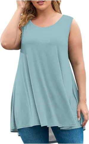 Plus Size Tunic Tops for Women Dressy Tank Tops 2025 Plus Size Loose Fit Dressy Loose Flowy T Shirts Blouses