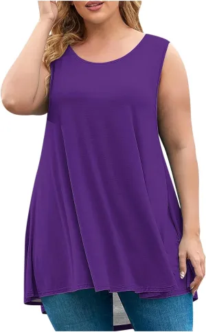 Plus Size Tunic Tops for Women Dressy Tank Tops 2025 Plus Size Loose Fit Dressy Loose Flowy T Shirts Blouses
