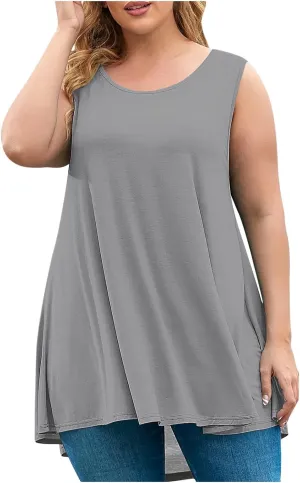 Plus Size Tunic Tops for Women Dressy Tank Tops 2025 Plus Size Loose Fit Dressy Loose Flowy T Shirts Blouses