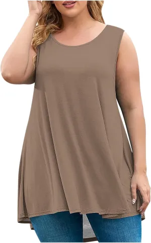 Plus Size Tunic Tops for Women Dressy Tank Tops 2025 Plus Size Loose Fit Dressy Loose Flowy T Shirts Blouses