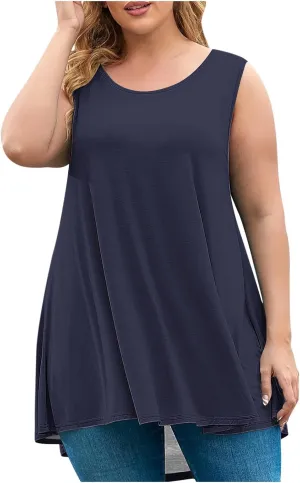 Plus Size Tunic Tops for Women Dressy Tank Tops 2025 Plus Size Loose Fit Dressy Loose Flowy T Shirts Blouses