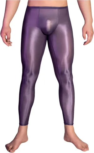 Plus Size Underwear Men Mesh Yoga Pant See Through Compression Tights Workout Leggings Bulge Pouch Tight Trousers Mens Thongs Sissy Panties One Size Grey