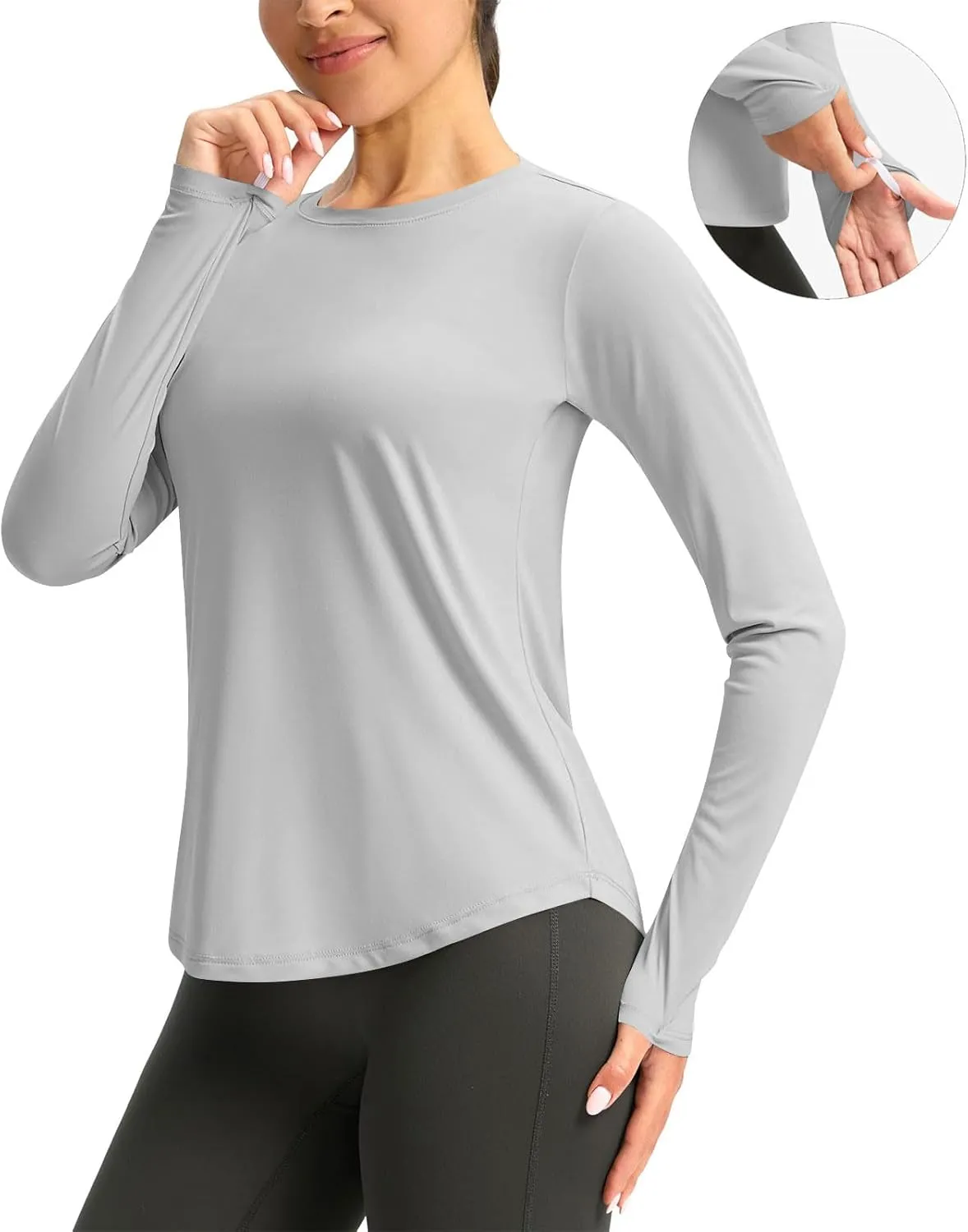 Rash Guard for Women UV Protection Long Sleeve Outdoor Sun Shirt UPF 50  SPF Hiking Shirt Quick Dry Athletic Swim Top