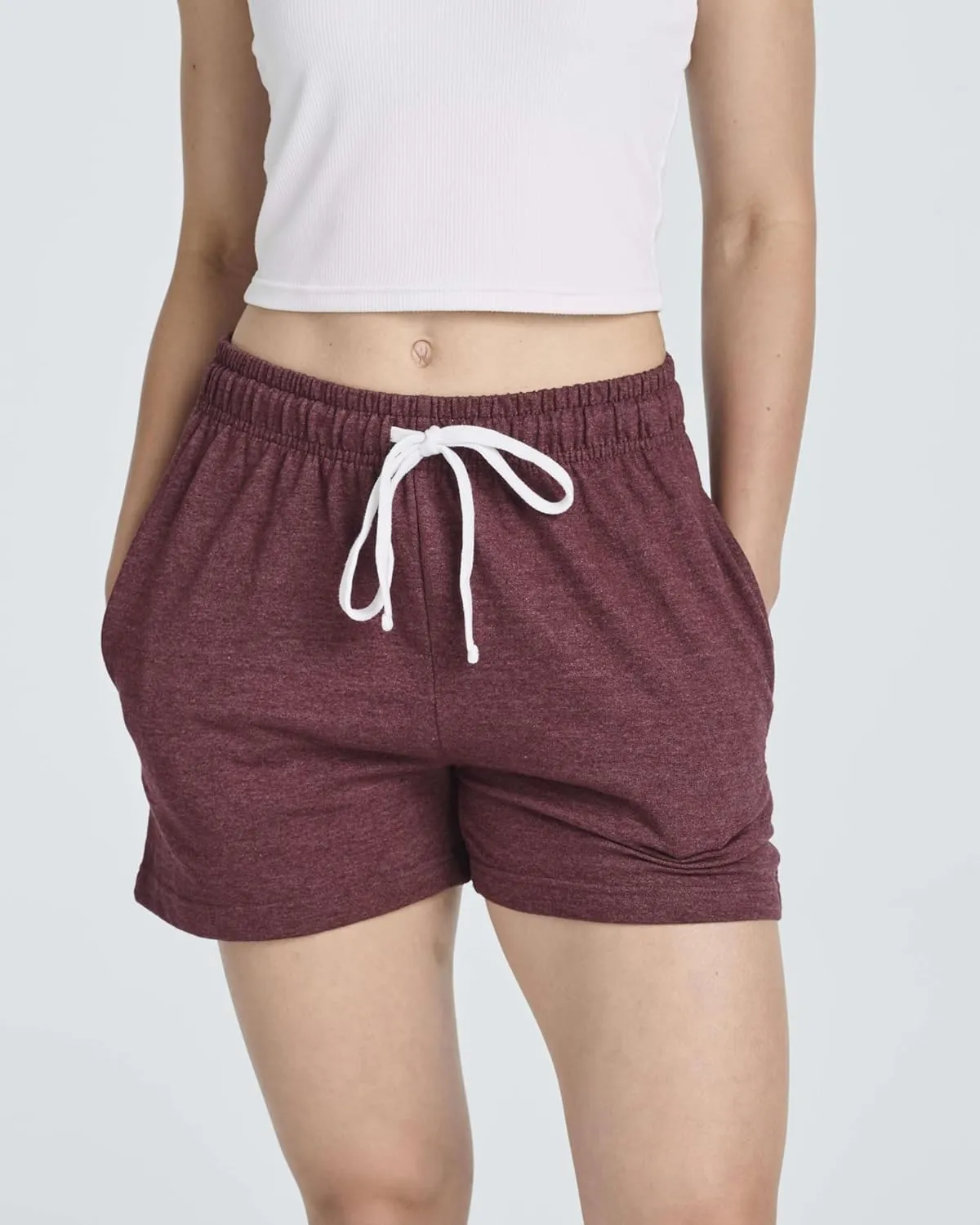 Real Essentials 3 Pack: Women’s Cotton French Terry Shorts Pockets - Casual Athletic Lounge (Available in Plus)