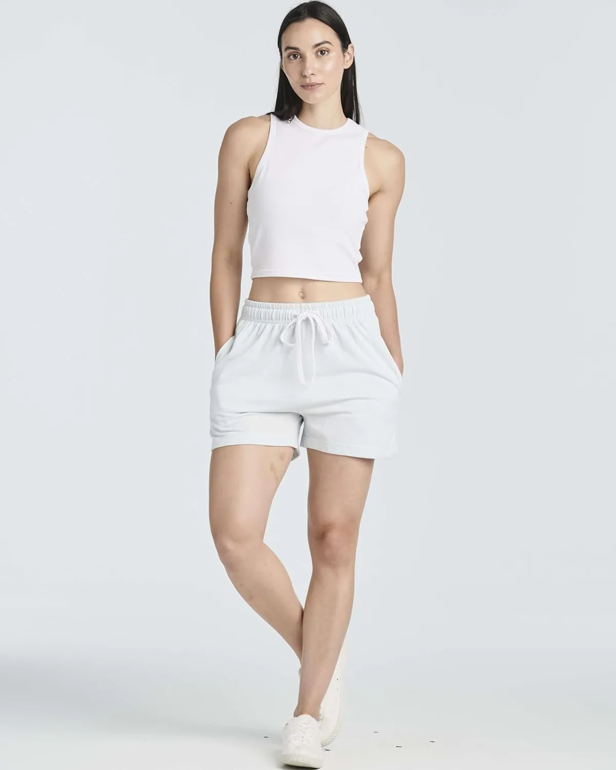 Real Essentials 3 Pack: Women’s Cotton French Terry Shorts Pockets - Casual Athletic Lounge (Available in Plus)