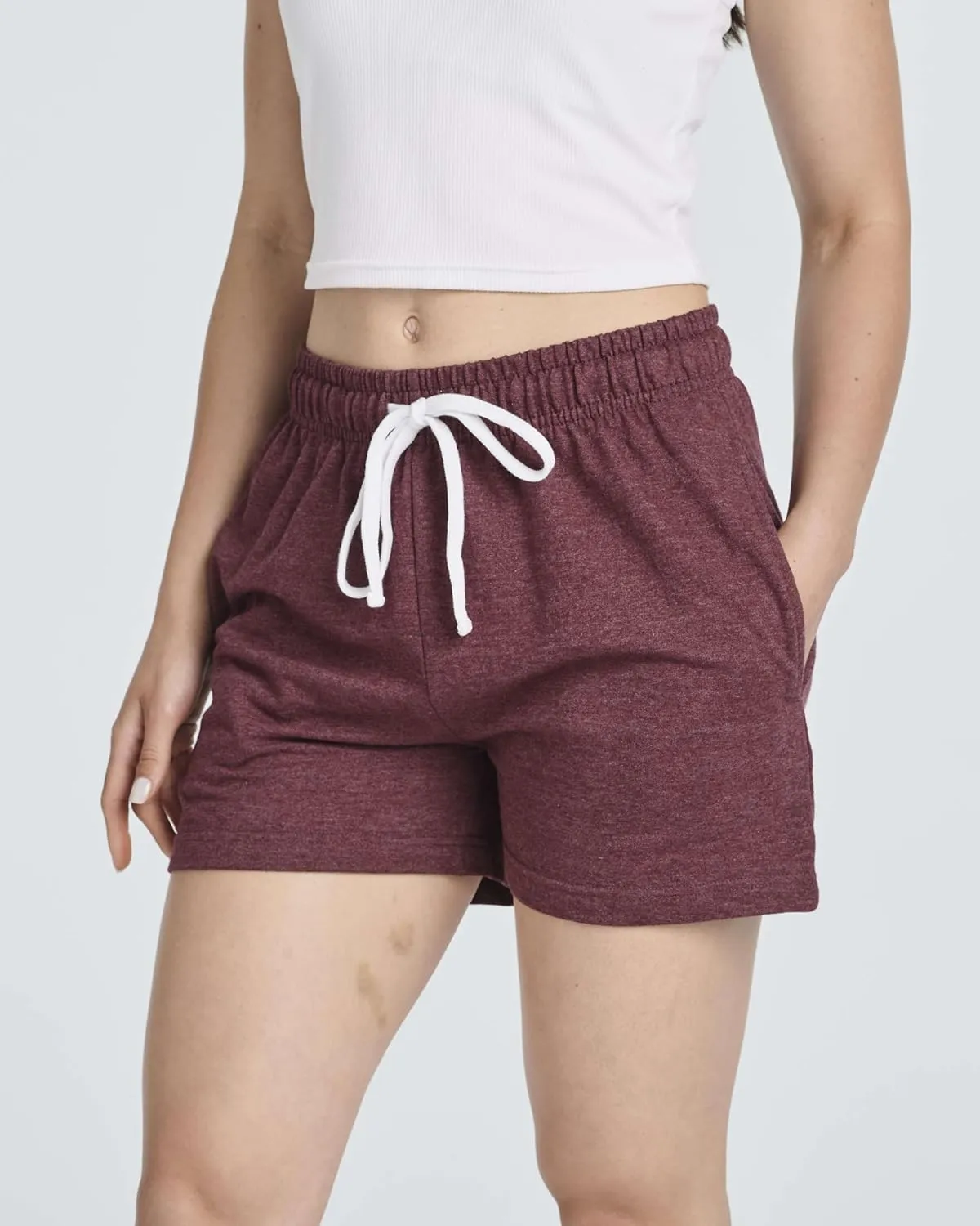 Real Essentials 3 Pack: Women’s Cotton French Terry Shorts Pockets - Casual Athletic Lounge (Available in Plus)